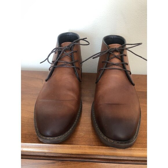 Nordstrom Ortholite Mens Size 8.5 Brown Leather Lace Up Shoes - Picture 3 of 7